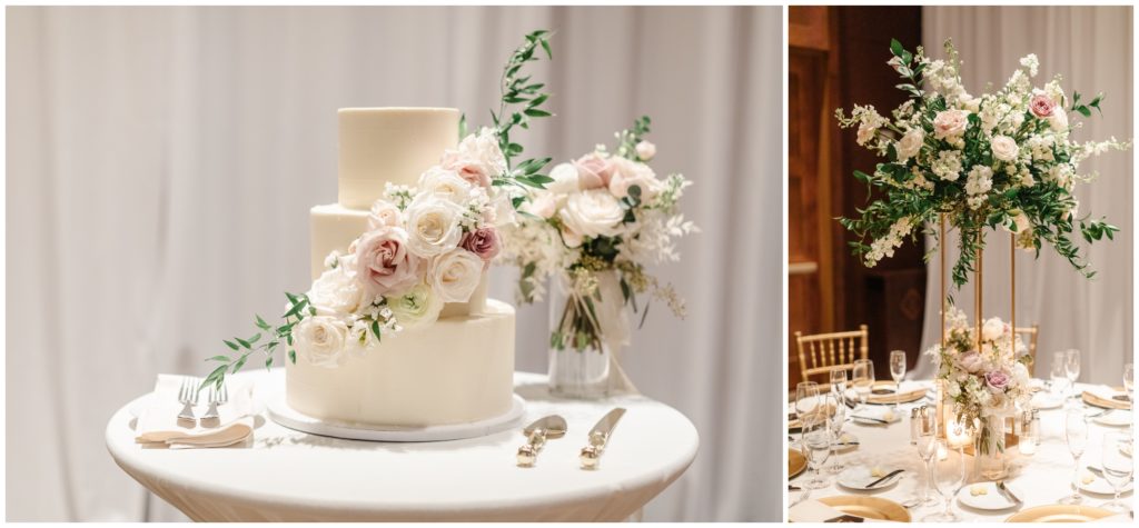 cake and floral details at scottsdale wedding